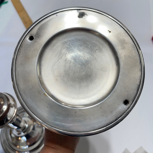 Silverplate Hollowware Candlestick Candle Holders Pair by English Silver MFG Co. - Picture 3 of 14